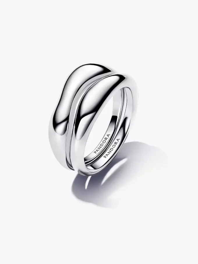 Stacking-Ringe in organischer Form aus Sterlingsilber Stacking-Ringe in organischer Form aus Sterlingsilber