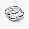 Stacking-Ringe in organischer Form aus Sterlingsilber Stacking-Ringe in organischer Form aus Sterlingsilber