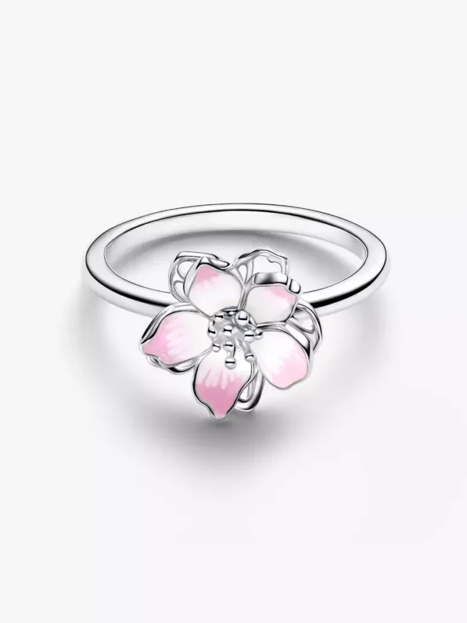 Sterlingsilber-Ring mit Kirschblütenmotiv