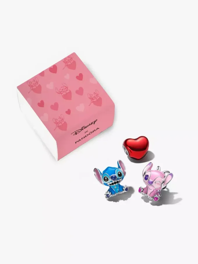 Stitch-Valentinstag-Charm-Geschenkset aus Sterlingsilber Stitch-Valentinstag-Charm-Geschenkset aus Sterlingsilber