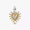 Strahlender Herz-Dangle Charm aus Sterlingsilber, 14-karätig vergoldet Strahlender Herz-Dangle Charm aus Sterlingsilber, 14-karätig vergoldet