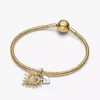 Strahlender Herz-Dangle Charm aus Sterlingsilber, 14-karätig vergoldet Strahlender Herz-Dangle Charm aus Sterlingsilber, 14-karätig vergoldet