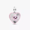 Strahlender rosa Herz-Charm aus Sterlingsilber Strahlender rosa Herz-Charm aus Sterlingsilber