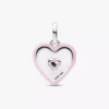 Strahlender rosa Herz-Charm aus Sterlingsilber Strahlender rosa Herz-Charm aus Sterlingsilber