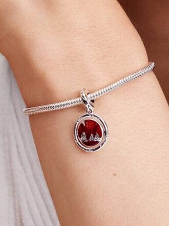 Stranger Things Im Dunkeln leuchtender Upside-Down-Dangle Charm – Sterlingsilber Stranger Things Im Dunkeln leuchtender Upside-Down-Dangle Charm – Sterlingsilber