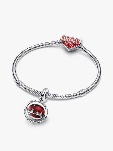 Stranger Things Im Dunkeln leuchtender Upside-Down-Dangle Charm – Sterlingsilber Stranger Things Im Dunkeln leuchtender Upside-Down-Dangle Charm – Sterlingsilber