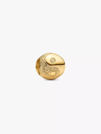 Strukturierter Yin-und-Yang-Mini-Charm, 14-karätig vergoldet Strukturierter Yin-und-Yang-Mini-Charm, 14-karätig vergoldet
