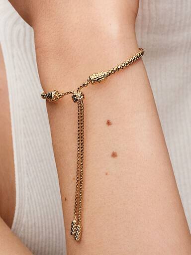 Studded Chain Slider Armband – 14 Karat vergoldet Studded Chain Slider Armband – 14 Karat vergoldet