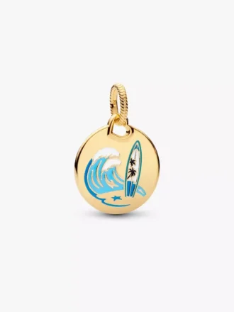 Surf-Dangle Charm mit rundem Anhänger, 14-karätig vergoldet Surf-Dangle Charm mit rundem Anhänger, 14-karätig vergoldet