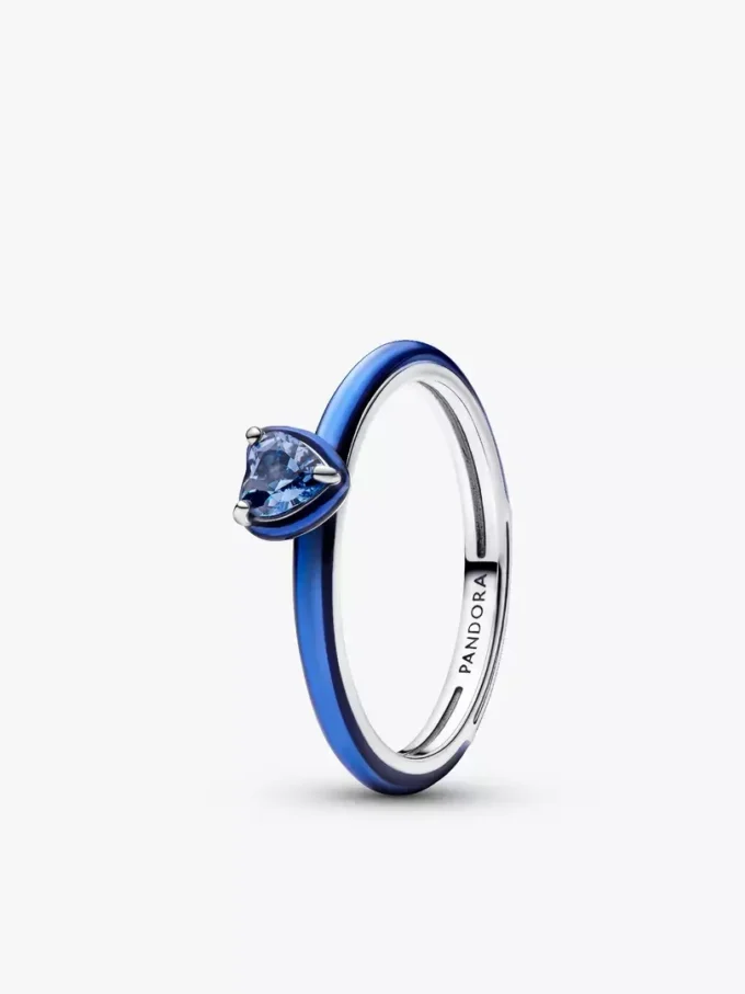 Blauer Chakra-Herzring aus Sterlingsilber Blauer Chakra-Herzring aus Sterlingsilber