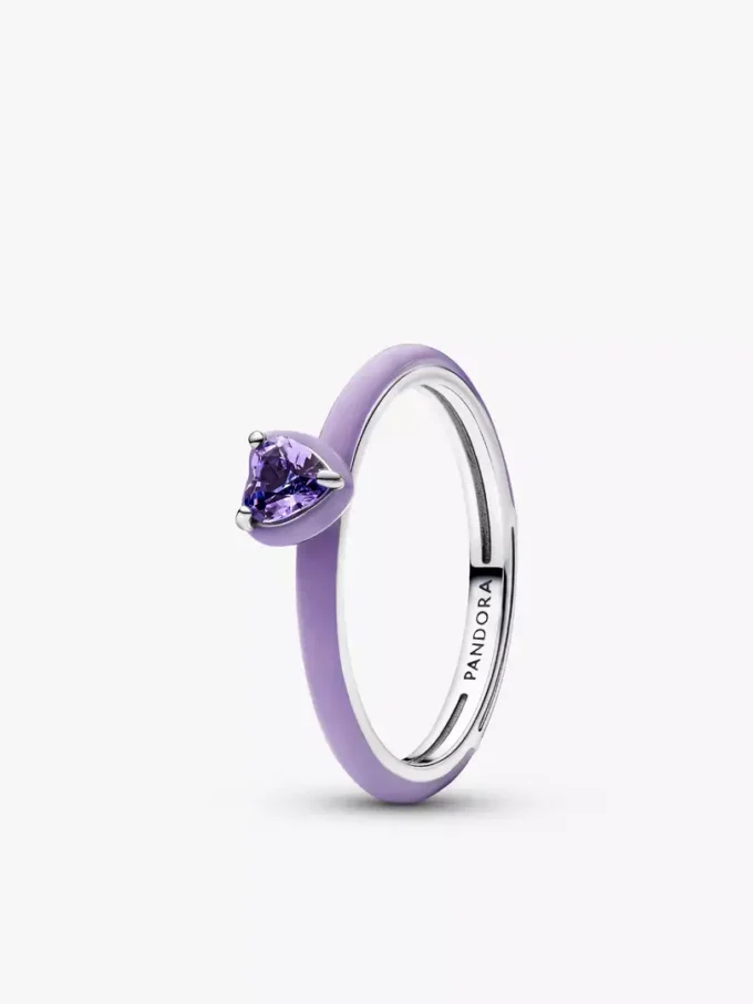 Lila Chakra-Herzring aus Sterlingsilber Lila Chakra-Herzring aus Sterlingsilber