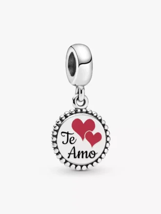„Te amo“-Dangle Charm aus Sterlingsilber