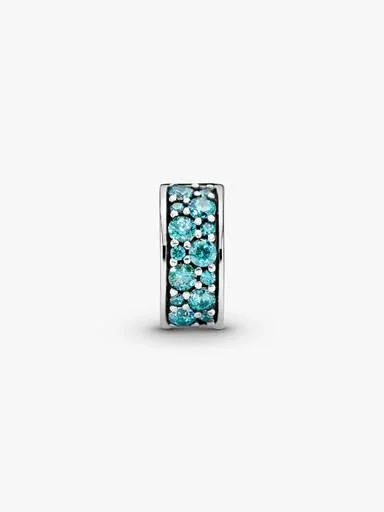 Teal-Pavé-Clip Charm – Sterlingsilber Teal-Pavé-Clip Charm – Sterlingsilber
