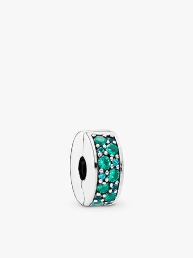 Teal-Pavé-Clip Charm – Sterlingsilber Teal-Pavé-Clip Charm – Sterlingsilber