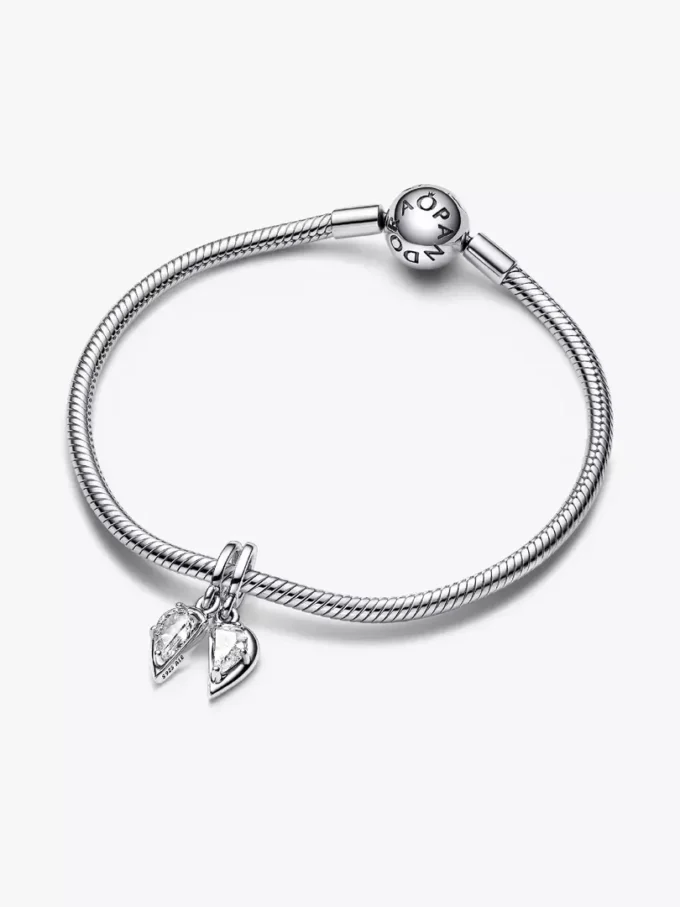 Teilbarer Mutter-&-Tochter-Dangle Charm aus Sterlingsilber Teilbarer Mutter-&-Tochter-Dangle Charm aus Sterlingsilber