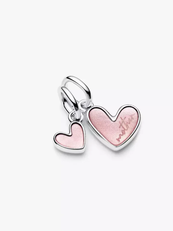 Teilbarer Mutter-&-Tochter-Dangle Charm aus Sterlingsilber Teilbarer Mutter-&-Tochter-Dangle Charm aus Sterlingsilber