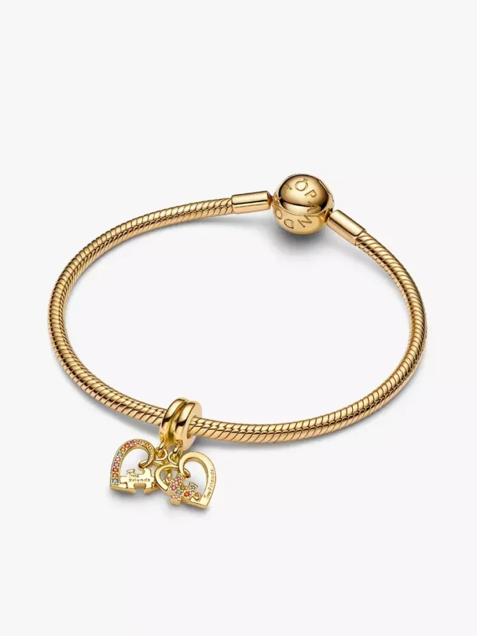 Teilbarer Puzzleteil-Herz-Dangle Charm, 14-karätig vergoldet Teilbarer Puzzleteil-Herz-Dangle Charm, 14-karätig vergoldet