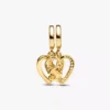 Teilbarer Puzzleteil-Herz-Dangle Charm, 14-karätig vergoldet Teilbarer Puzzleteil-Herz-Dangle Charm, 14-karätig vergoldet