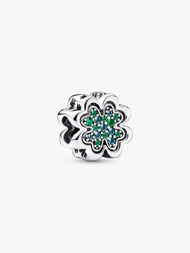 Teilbarer vierblättriger Kleeblatt-Charm – Sterlingsilber Teilbarer vierblättriger Kleeblatt-Charm – Sterlingsilber