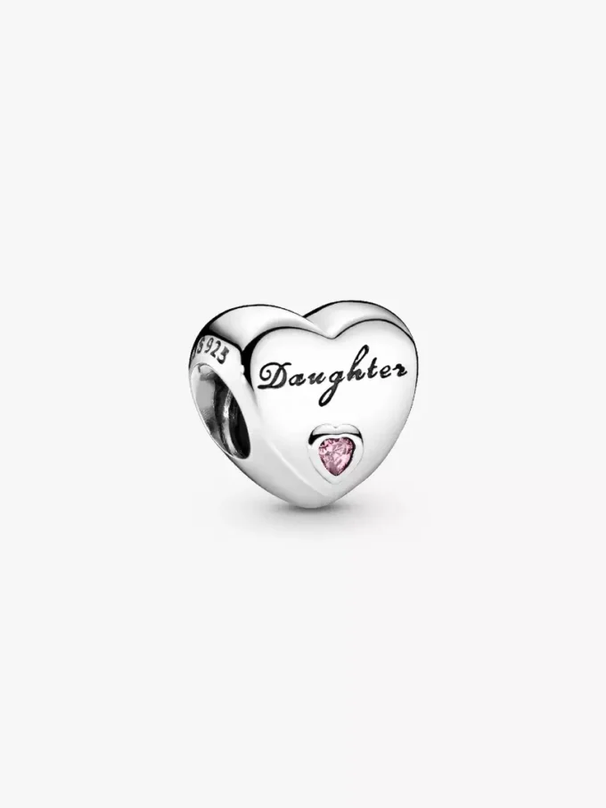 Tochter-Herz-Charm aus Sterlingsilber Tochter-Herz-Charm aus Sterlingsilber