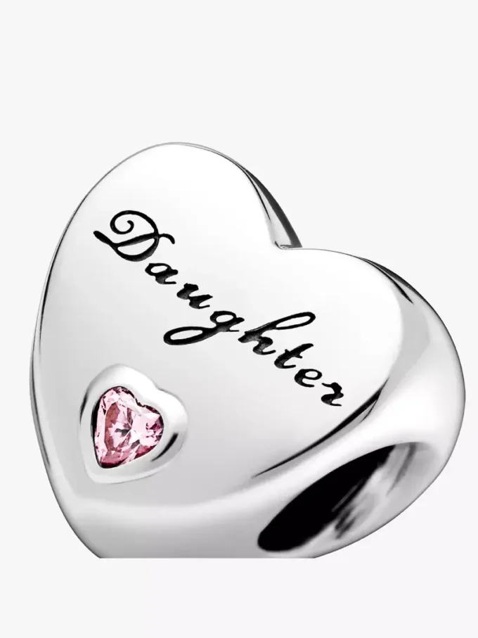 Tochter-Herz-Charm aus Sterlingsilber Tochter-Herz-Charm aus Sterlingsilber