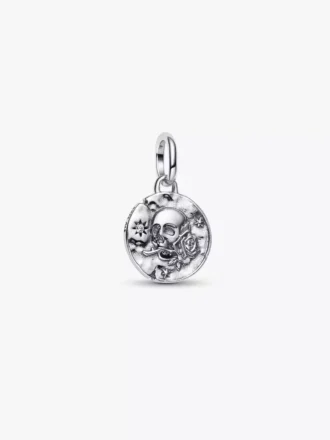 Totenkopf-Medaillon-Charm aus Sterlingsilber Totenkopf-Medaillon-Charm aus Sterlingsilber