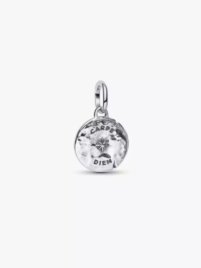 Totenkopf-Medaillon-Charm aus Sterlingsilber Totenkopf-Medaillon-Charm aus Sterlingsilber