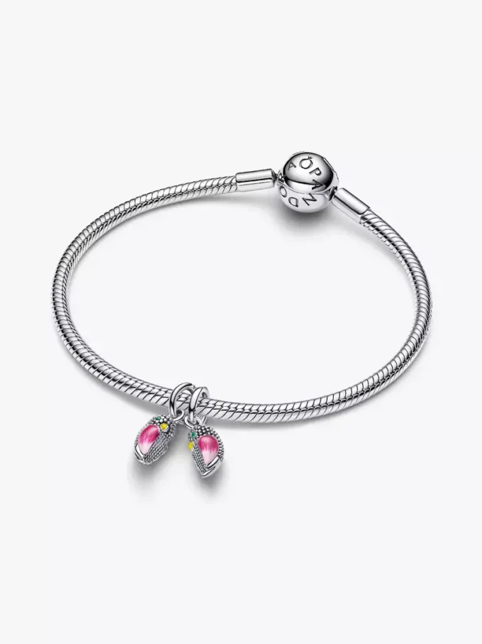 Trennbarer Dangle Charm „Love Birds“ aus Sterlingsilber Trennbarer Dangle Charm „Love Birds“ aus Sterlingsilber