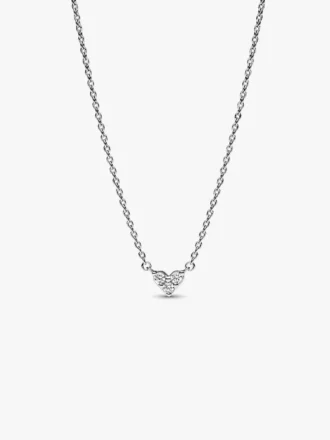 Triple Stone Heart Collier Halskette aus Sterlingsilber