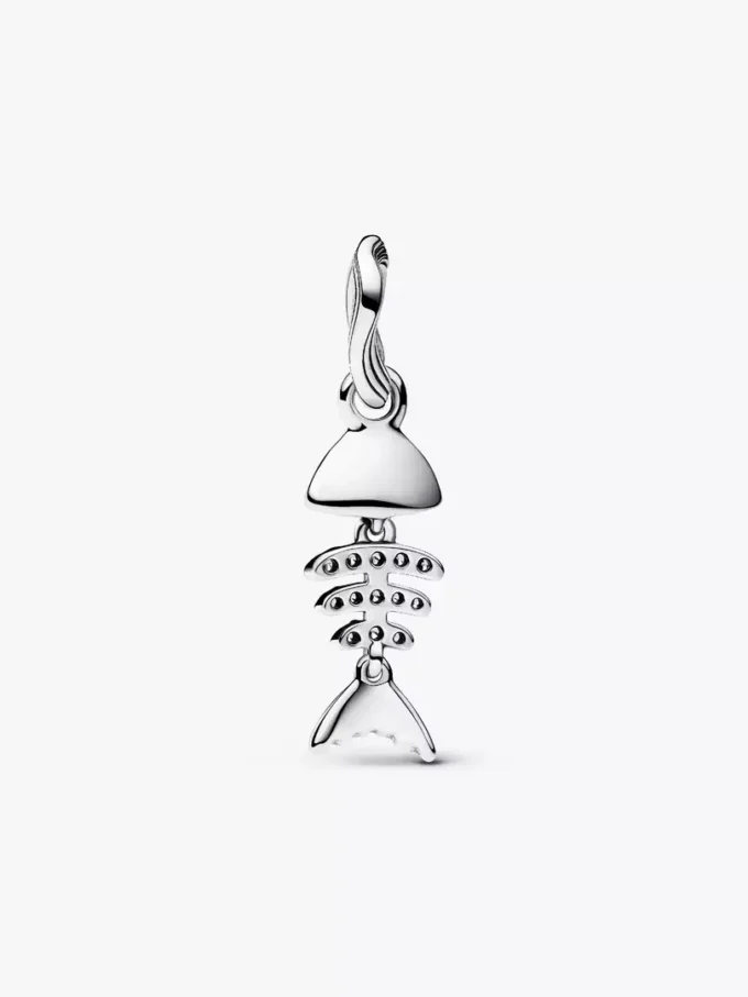 Türkisfarbener Fischgräten-Dangle Charm aus Sterlingsilber Türkisfarbener Fischgräten-Dangle Charm aus Sterlingsilber
