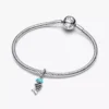 Türkisfarbener Fischgräten-Dangle Charm aus Sterlingsilber Türkisfarbener Fischgräten-Dangle Charm aus Sterlingsilber