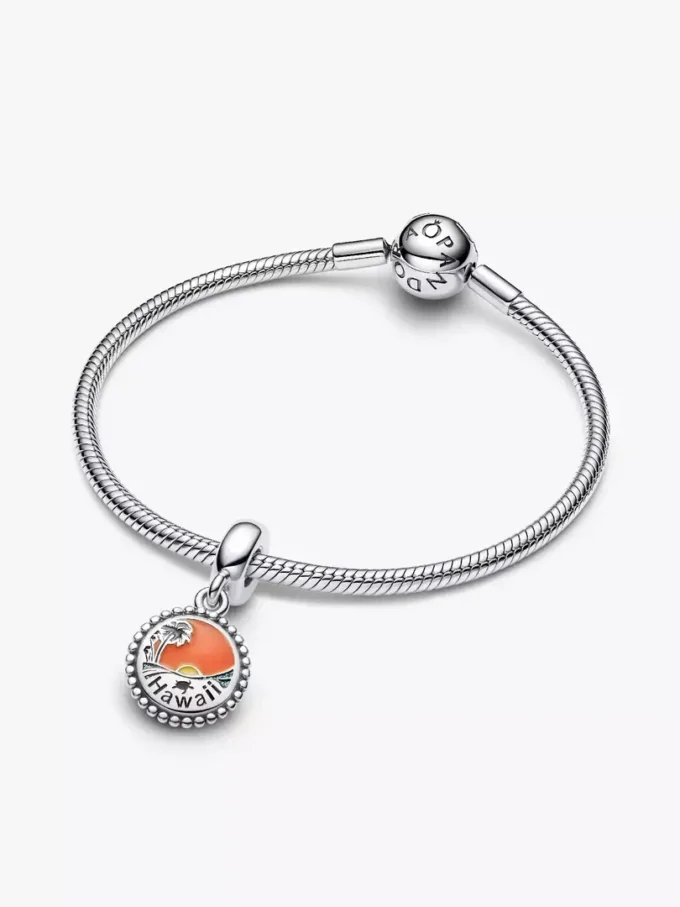 Tropischer Hawaii-Dangle Charm aus Sterlingsilber Tropischer Hawaii-Dangle Charm aus Sterlingsilber