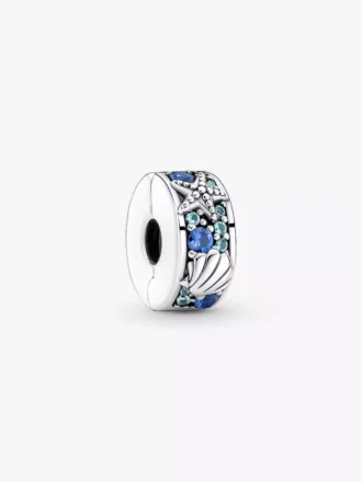 Tropischer Seestern & Muschel-Clip Charm aus Sterlingsilber Tropischer Seestern & Muschel-Clip Charm aus Sterlingsilber