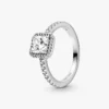 True Elegance Square Halo Ring-Set, 2er-Set