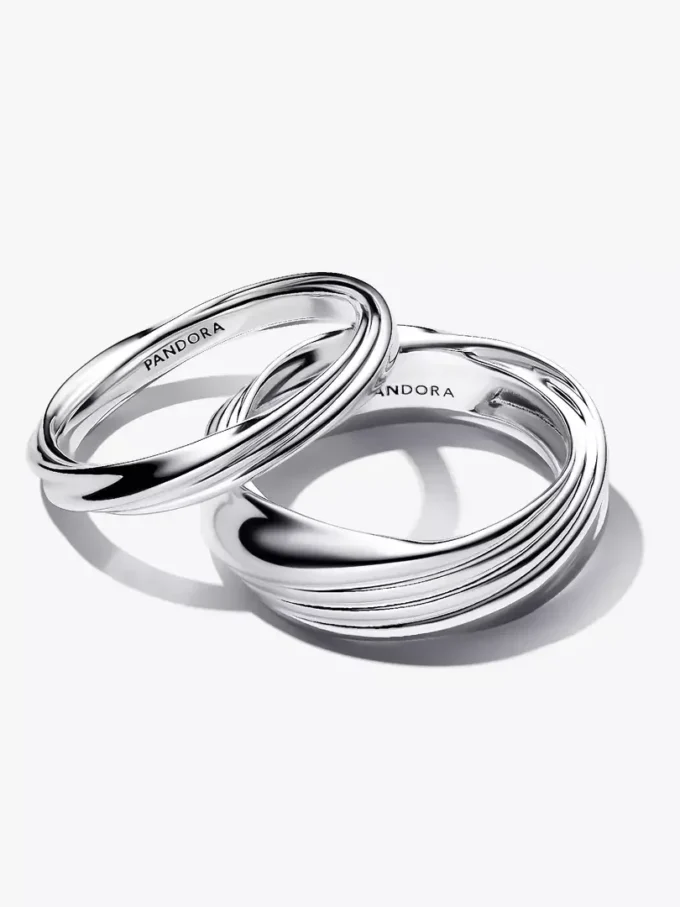 Verdrehter Doppelring aus Sterlingsilber