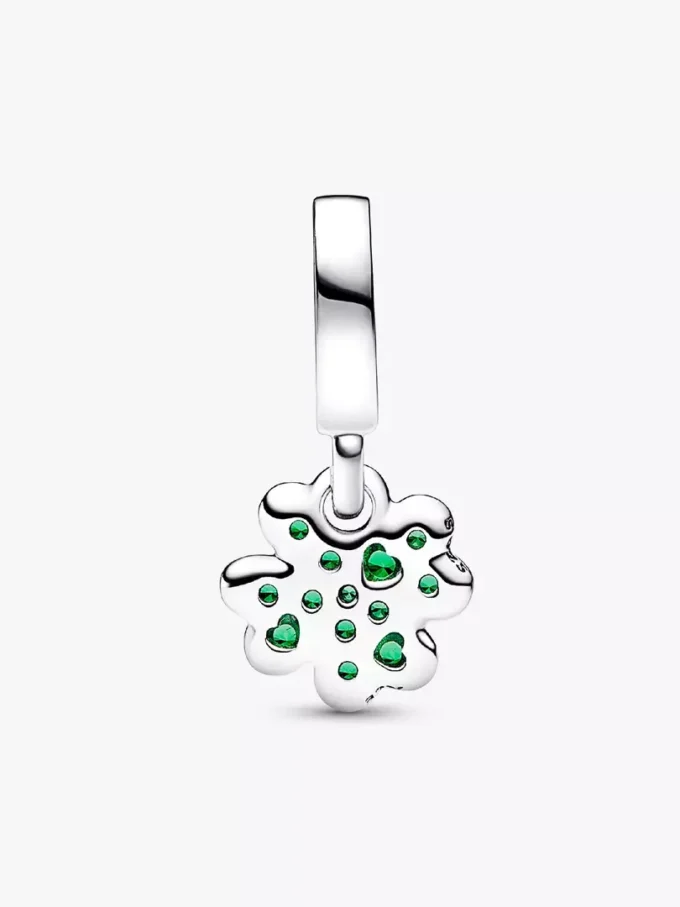 Vierblättriges Kleeblatt-Dangle Charm aus Sterlingsilber Vierblättriges Kleeblatt-Dangle Charm aus Sterlingsilber