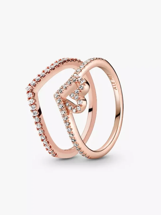 Voller Liebe und Glanz: Wishbone Ring-Sets, 2er-Set