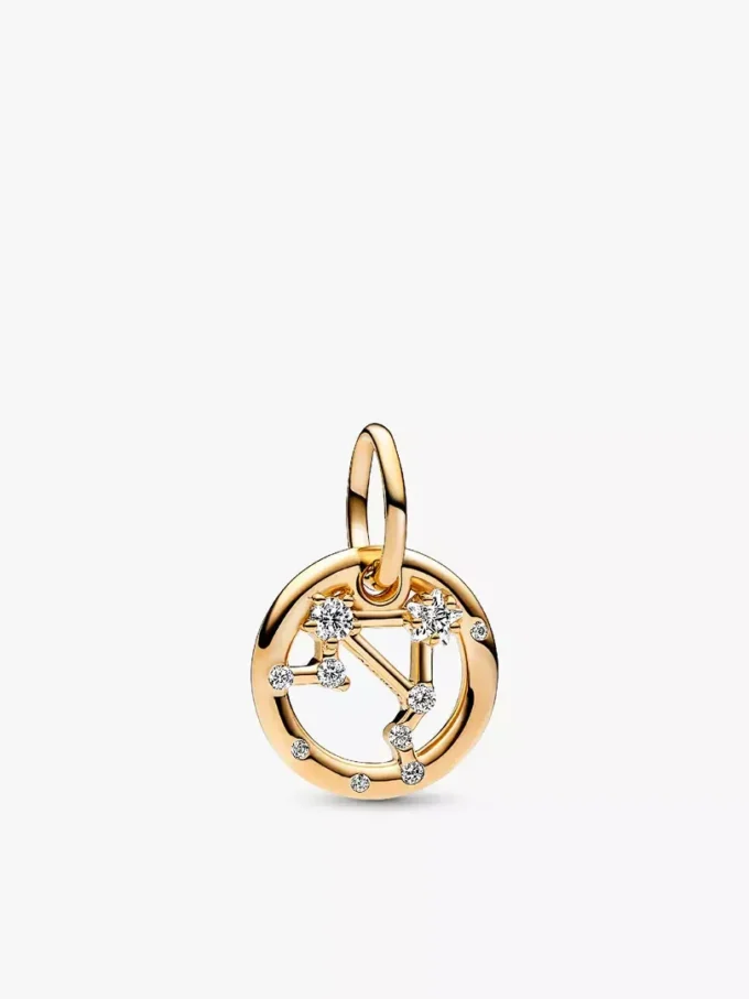 Waage-Sternzeichen-Dangle Charm, 14-karätig vergoldet Waage-Sternzeichen-Dangle Charm, 14-karätig vergoldet