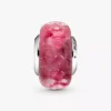 Wavy Fancy Pink Murano Glass Charm aus Sterlingsilber Wavy Fancy Pink Murano Glass Charm aus Sterlingsilber