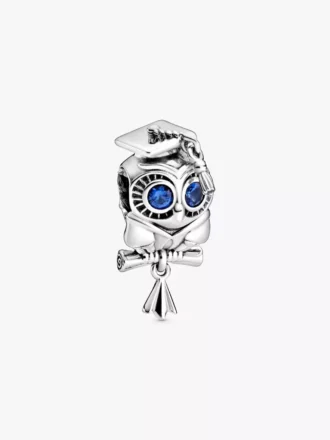 Weise Eule Abschluss-Charm aus Sterlingsilber Weise Eule Abschluss-Charm aus Sterlingsilber