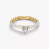 Weißer Chakra-Herzring, 14 Karat vergoldet
