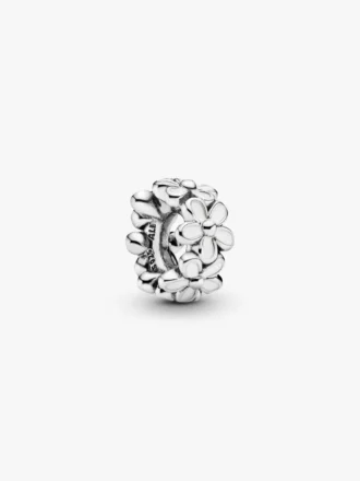Weißer Gänseblümchen-Spacer Charm aus Sterlingsilber Weißer Gänseblümchen-Spacer Charm aus Sterlingsilber