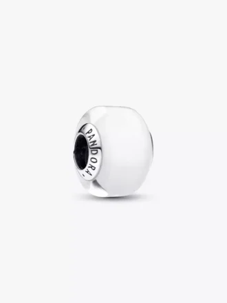 Weißer Mini-Murano Glass Charm aus Sterlingsilber Weißer Mini-Murano Glass Charm aus Sterlingsilber