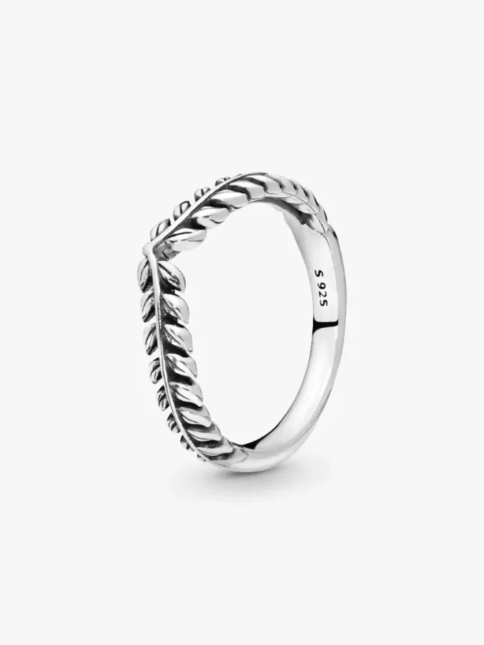 Weizenkorn-Wishbone Ring aus Sterlingsilber Weizenkorn-Wishbone Ring aus Sterlingsilber