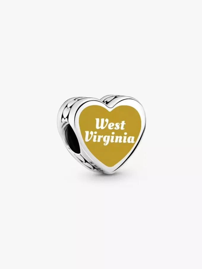 West Virginia Herz-Charm aus Sterlingsilber West Virginia Herz-Charm aus Sterlingsilber
