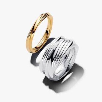 Zweifarbige „Twists & Turns“-Ringe – 2er-Set