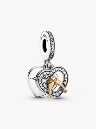 Zweifarbiges „Happy Anniversary“-Charm- und Armband-Set, 2er-Set Zweifarbiges „Happy Anniversary“-Charm- und Armband-Set, 2er-Set