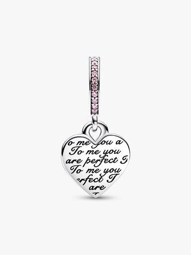 Zweifarbiger Infinity-Herz-Dangle Charm – Sterlingsilber, 14 Karat Roségold-Beschichtung Zweifarbiger Infinity-Herz-Dangle Charm – Sterlingsilber, 14 Karat Roségold-Beschichtung