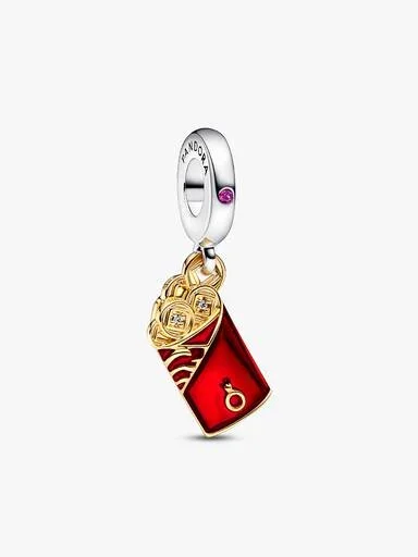 Zweifarbiger „Red Envelope“-Dangle Charm – Sterlingsilber, 14-karätige Vergoldung Zweifarbiger „Red Envelope“-Dangle Charm – Sterlingsilber, 14-karätige Vergoldung