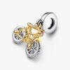 Zweifarbiger Spinning Wheels Bicycle Dangle Charm – Sterlingsilber, 14 Karat vergoldet
